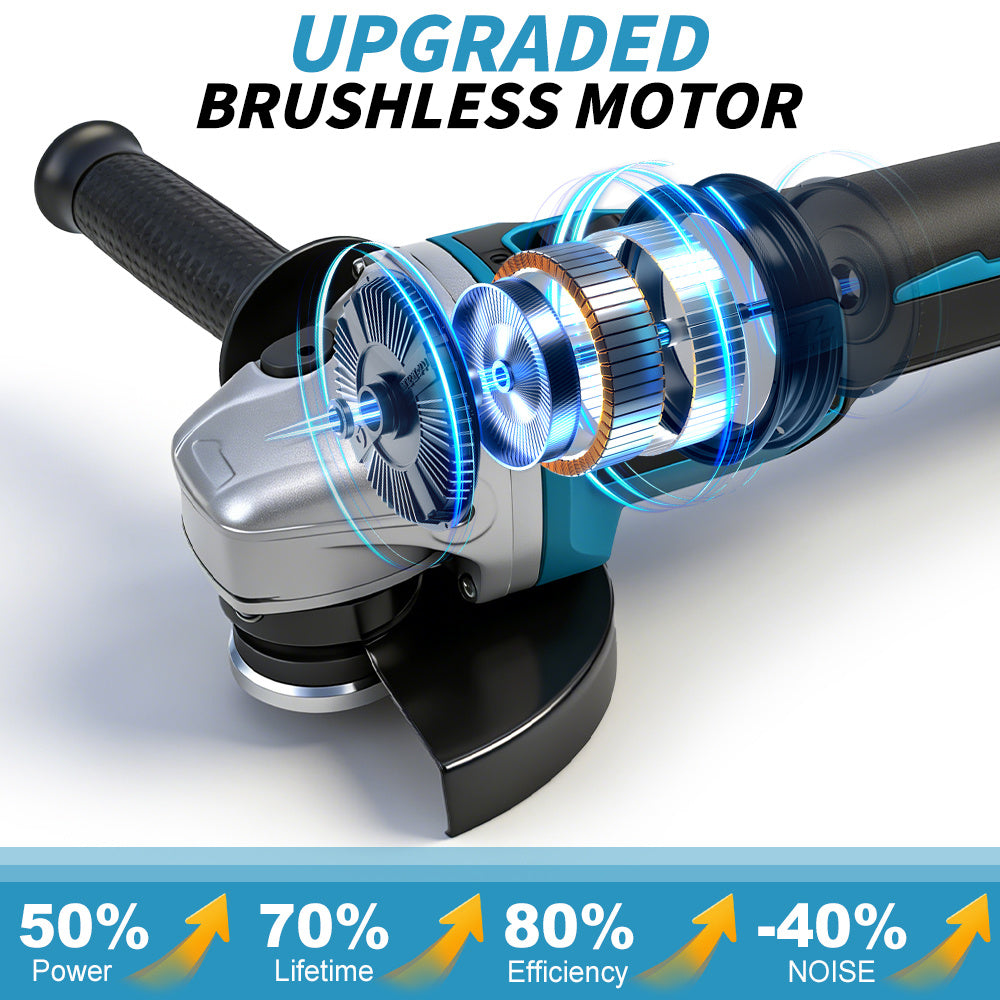 Angle Grinder with Wireless, Wheels, 125mm, Metal for gardens and patios - product gallery image 3