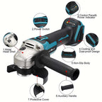 Angle Grinder with Wireless, Wheels, 125mm, Metal for gardens and patios - product gallery image 9