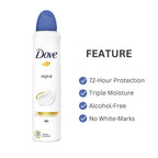 Antiperspirant Deodorant Dove Original Spray Value Bundle, 48H with 250ml, 3 Pack - product gallery image 5