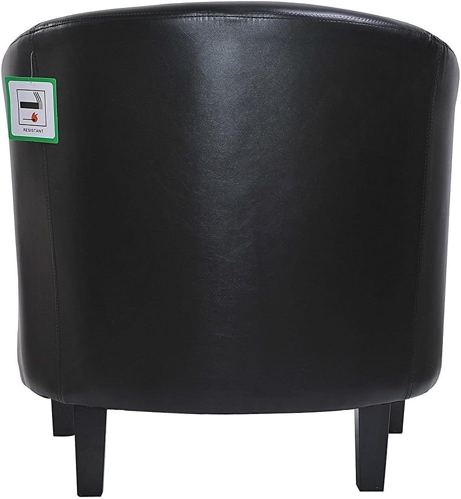 Armchair with Leather, PU Leather Tub Chair Upholstered Club - product gallery image 12