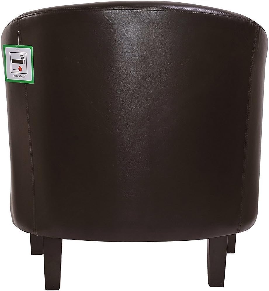Armchair with Leather, PU Leather Tub Chair Upholstered Club - product gallery image 13