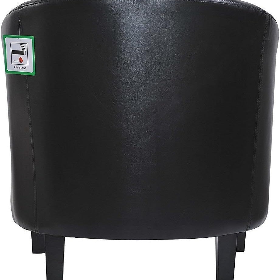 Armchair with Leather, PU Leather Tub Chair Upholstered Club - product gallery image 2