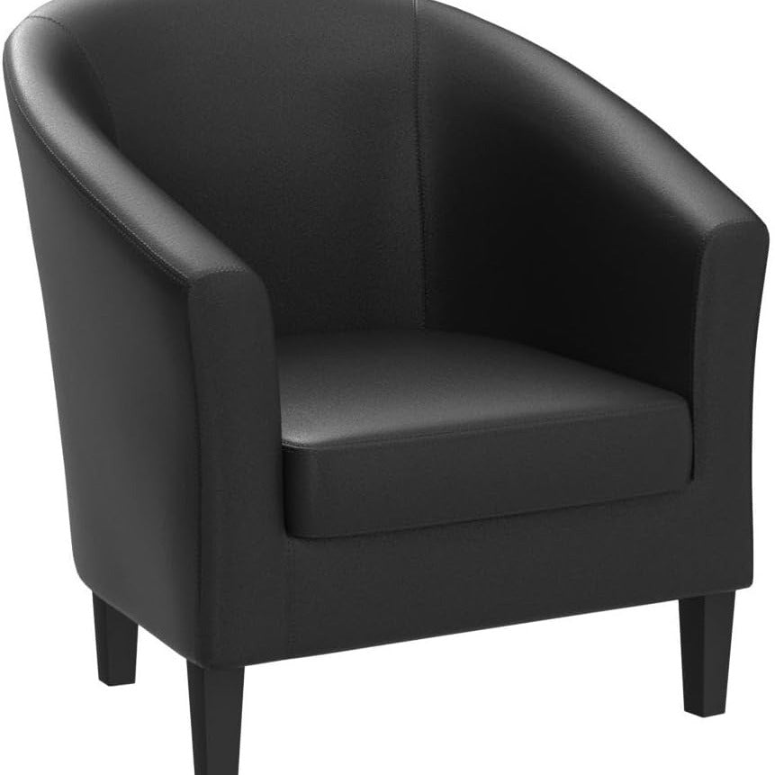 Armchair with Leather, PU Leather Tub Chair Upholstered Club - product gallery image 3