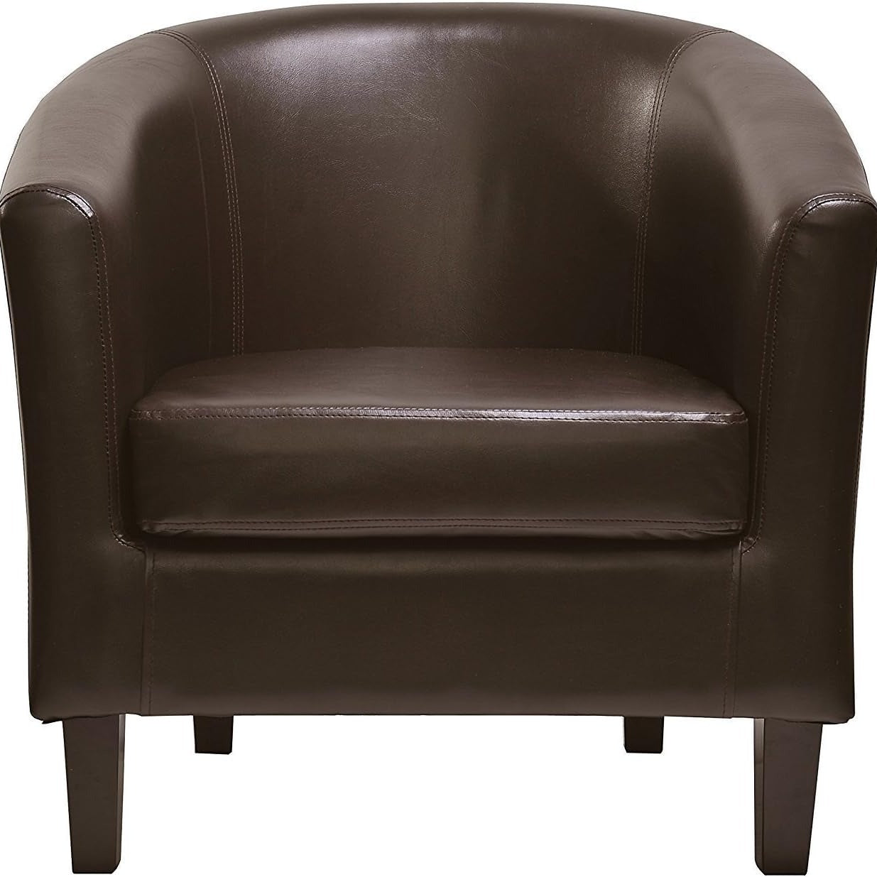 Armchair with Leather, PU Leather Tub Chair Upholstered Club - product gallery image 5
