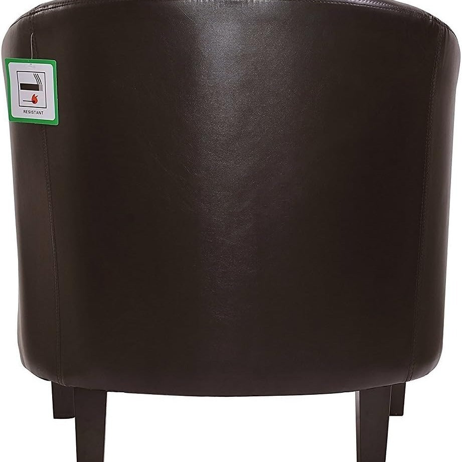 Armchair with Leather, PU Leather Tub Chair Upholstered Club - product gallery image 6