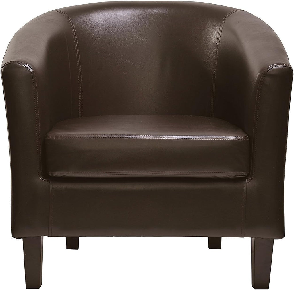 Armchair with Leather, PU Leather Tub Chair Upholstered Club - product gallery image 7