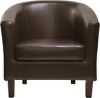 Armchair with Leather, PU Leather Tub Chair Upholstered Club - product gallery image 7