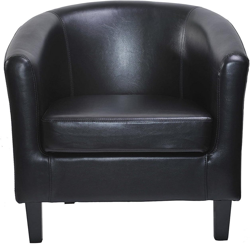 Armchair with Leather, PU Leather Tub Chair Upholstered Club - product gallery image 8