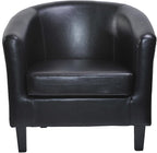 Armchair with Leather, PU Leather Tub Chair Upholstered Club - product gallery image 8