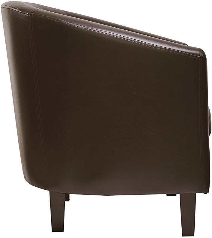 Armchair with Leather, PU Leather Tub Chair Upholstered Club - product gallery image 9