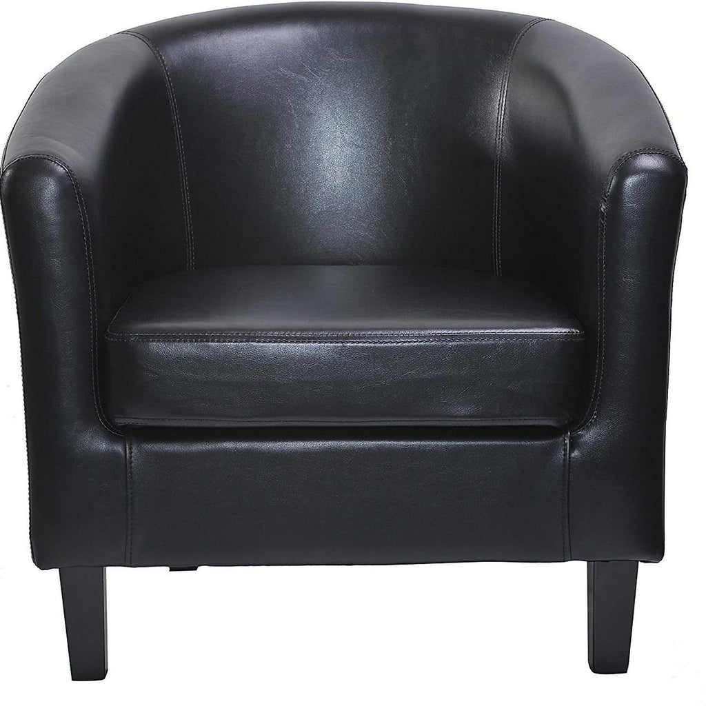 Armchair with Leather, PU Leather Tub Chair Upholstered Club