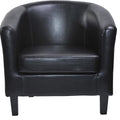 Armchair with Leather, PU Leather Tub Chair Upholstered Club