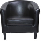 Armchair with Leather, PU Leather Tub Chair Upholstered Club