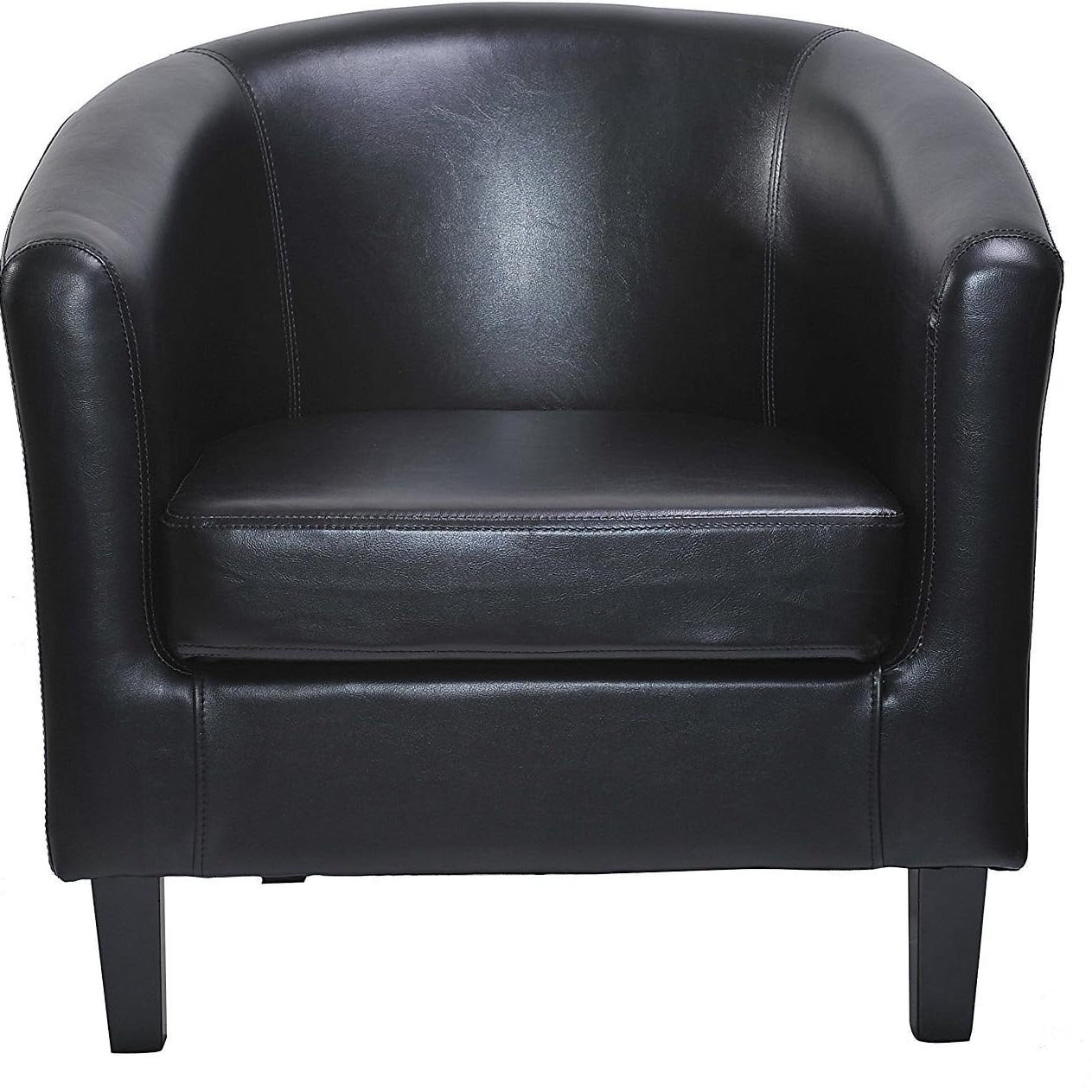 Armchair with Leather, PU Leather Tub Chair Upholstered Club