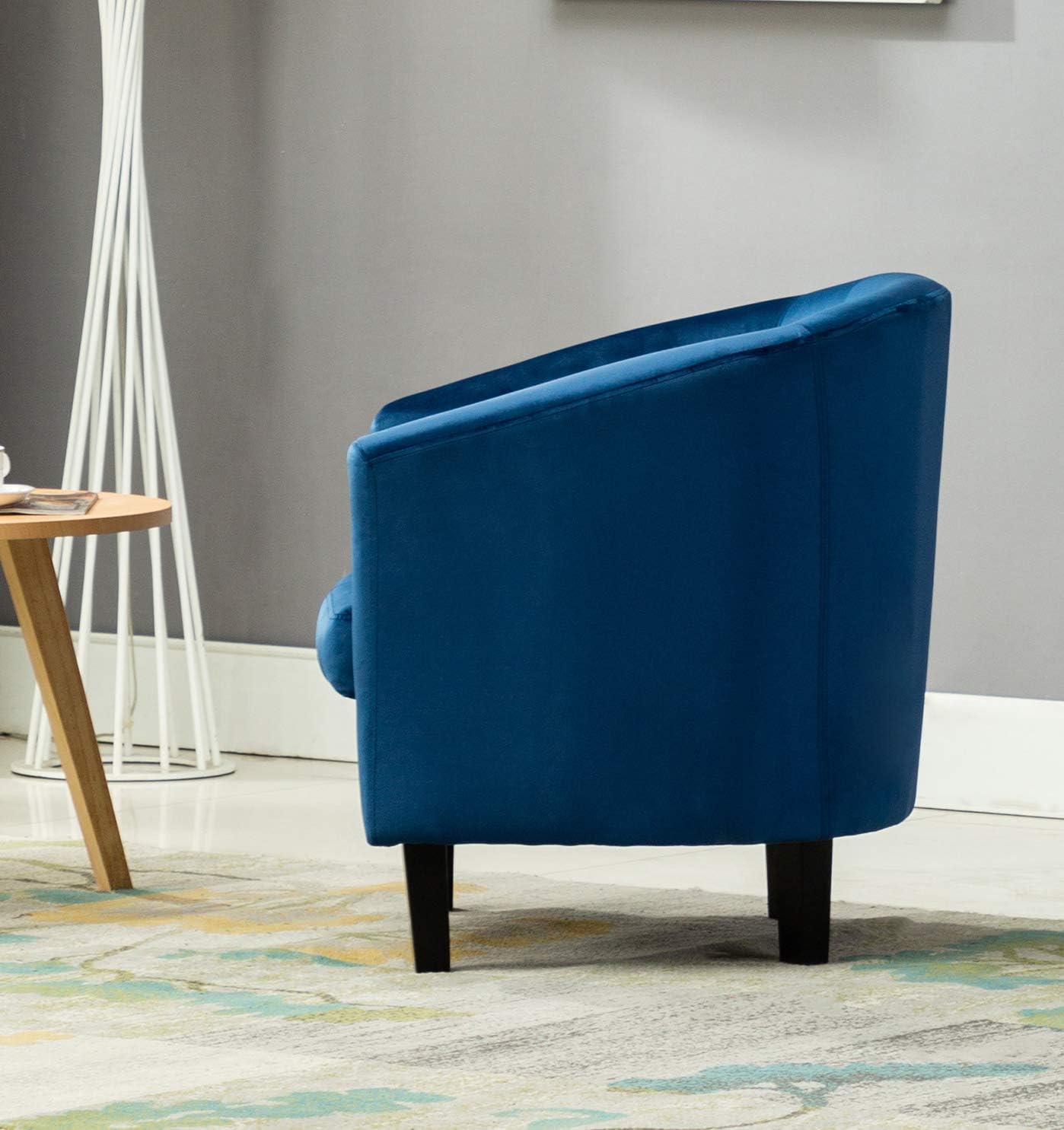 Armchair with Wood, Velvet Tub Chair Upholstered Club Chair - product gallery image 12