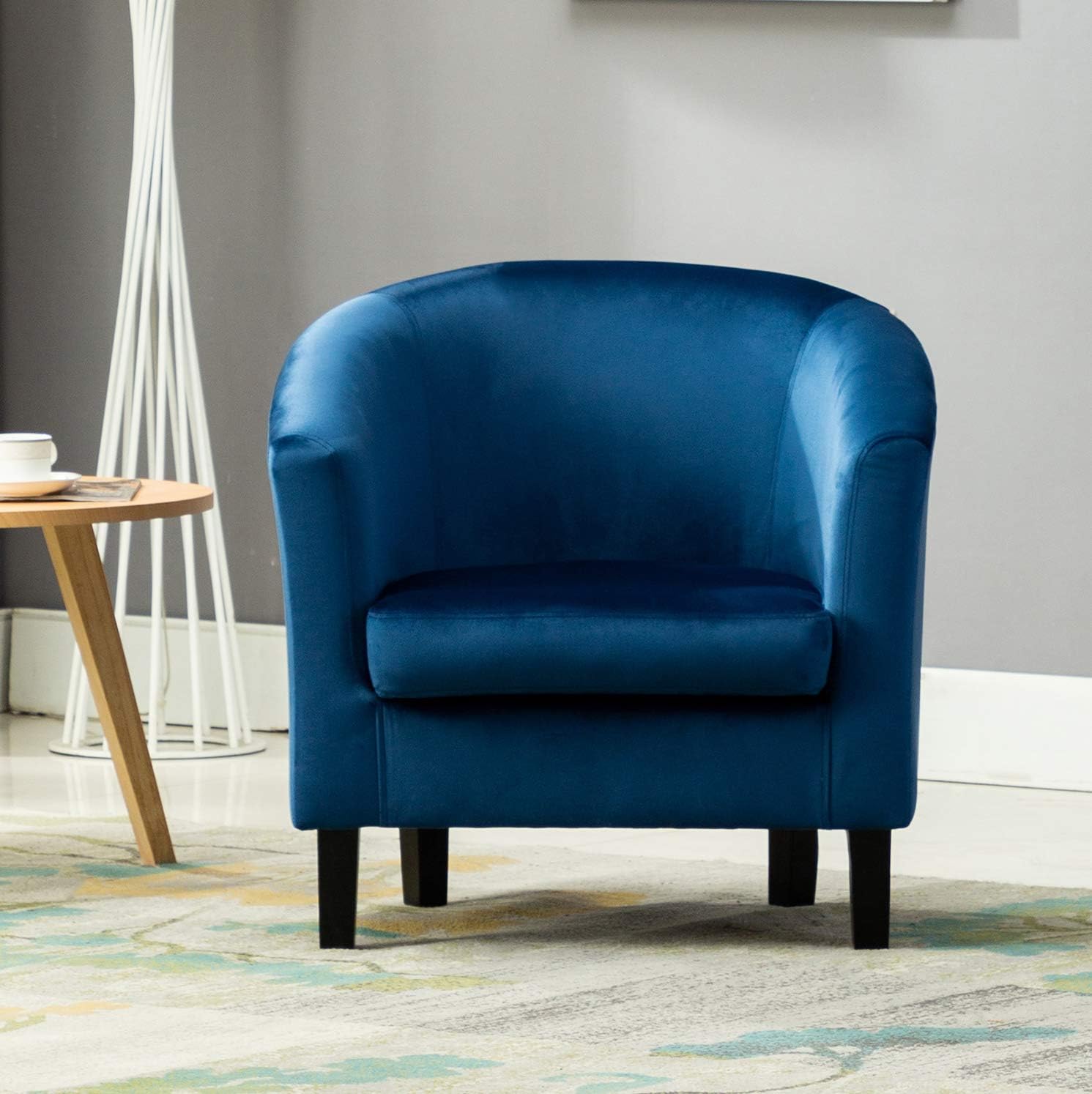 Armchair with Wood, Velvet Tub Chair Upholstered Club Chair - product gallery image 16
