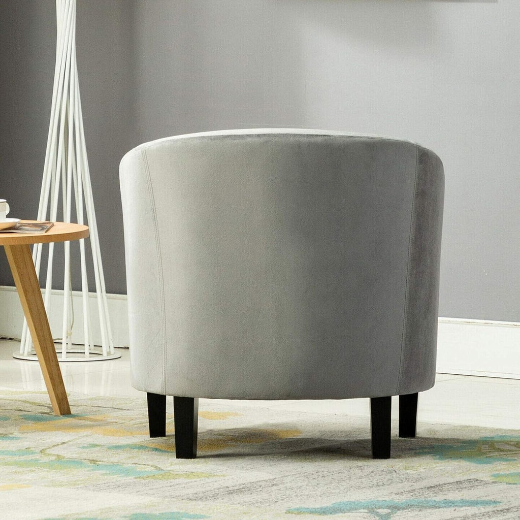 Armchair with Wood, Velvet Tub Chair Upholstered Club Chair - product gallery image 3