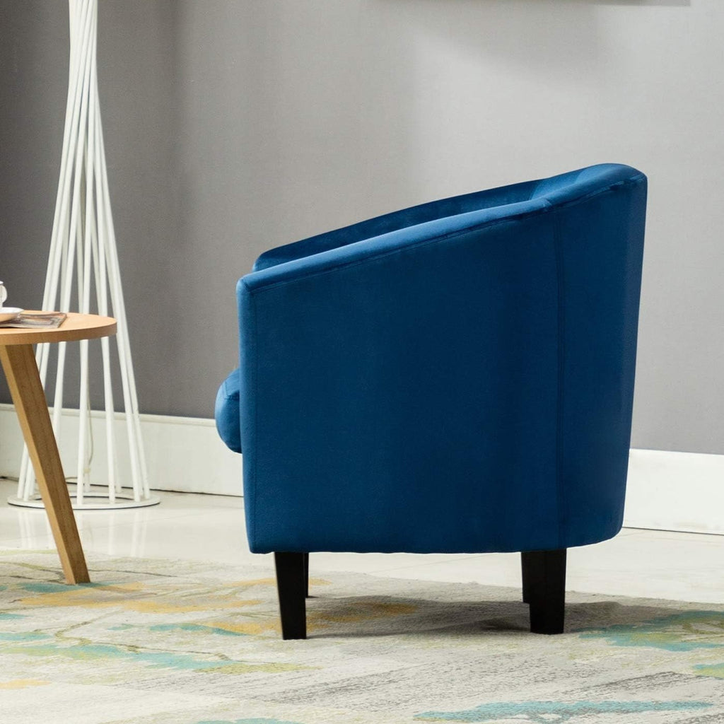 Armchair with Wood, Velvet Tub Chair Upholstered Club Chair - product gallery image 8
