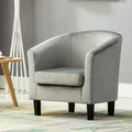 Armchair with Wood, Velvet Tub Chair Upholstered Club Chair