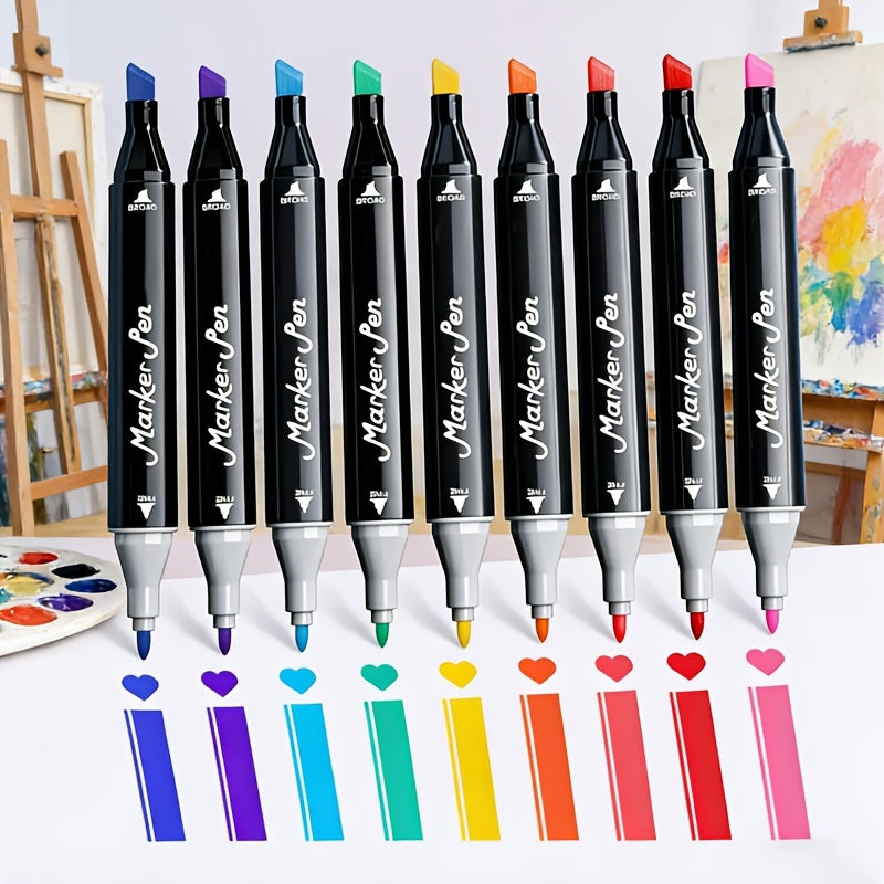 Art Marker Set with 168-Colour Oil-Based Dual Tip Adult Artists - product gallery image 3