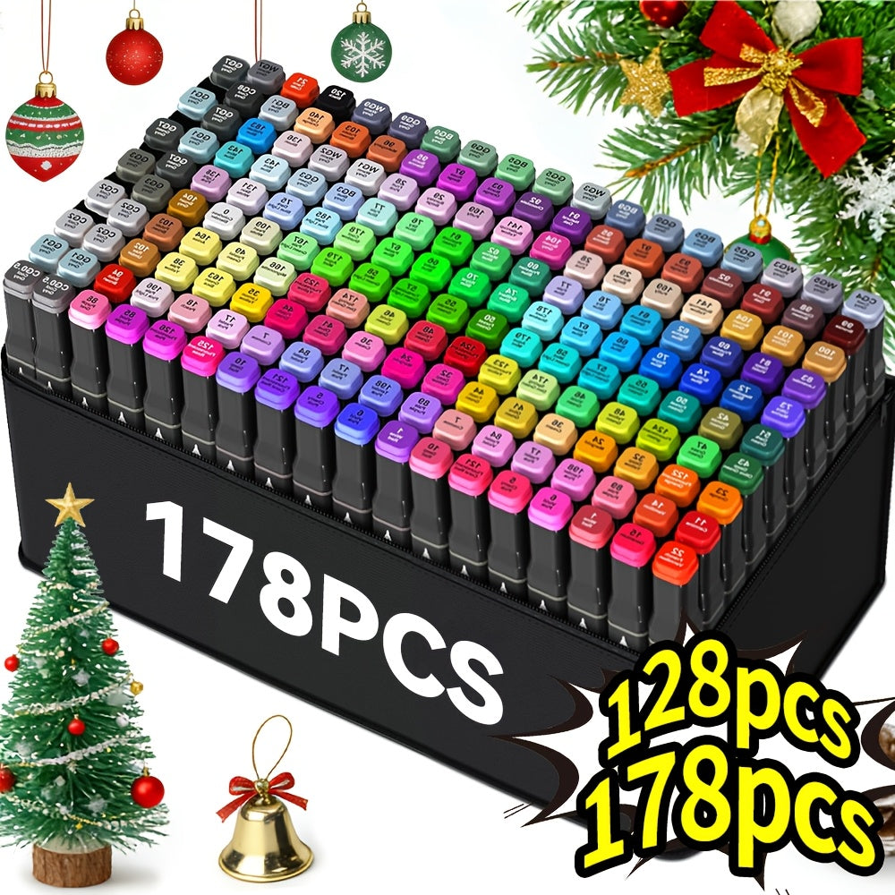 Art Marker Set with 178/128-Colour Dual-Tip Multi-Colour