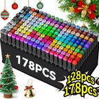 Art Marker Set with 178/128-Colour Dual-Tip Multi-Colour