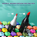 Art Marker Set with 178-Colour Dual-Tip Drawing Book Professional - product gallery image 6