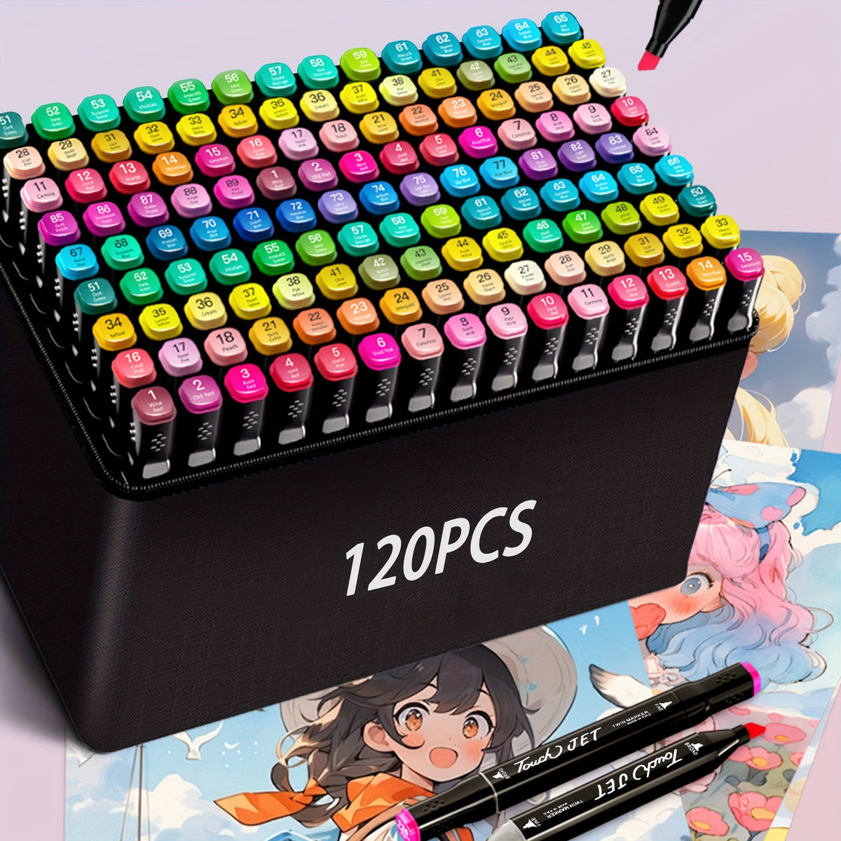 Art Marker with Kids Alcohol Markers 80/120/168 Colours Dual - product gallery image 2