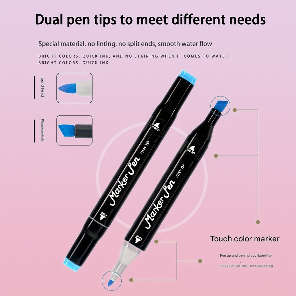 Art Marker with Kids Alcohol Markers 80/120/168 Colours Dual - product gallery image 9