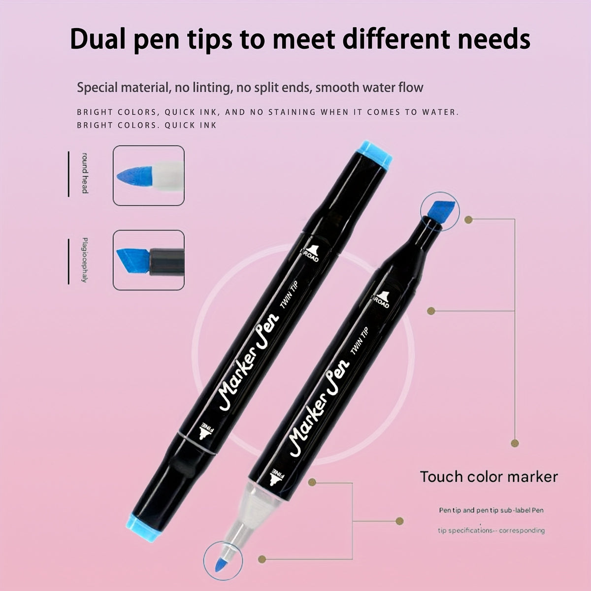 Art Marker with Kids Alcohol Markers 80/120/168 Colours Dual - product gallery image 9
