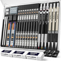 Art Mechanical Pencil Set with 0.3mm, 0.5 mm, Metal, 37pcs - Black 0.5~2.0mm option
