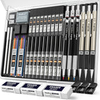 Art Mechanical Pencil Set with 0.3mm, 0.5 mm, Metal, 37pcs - product gallery image 2