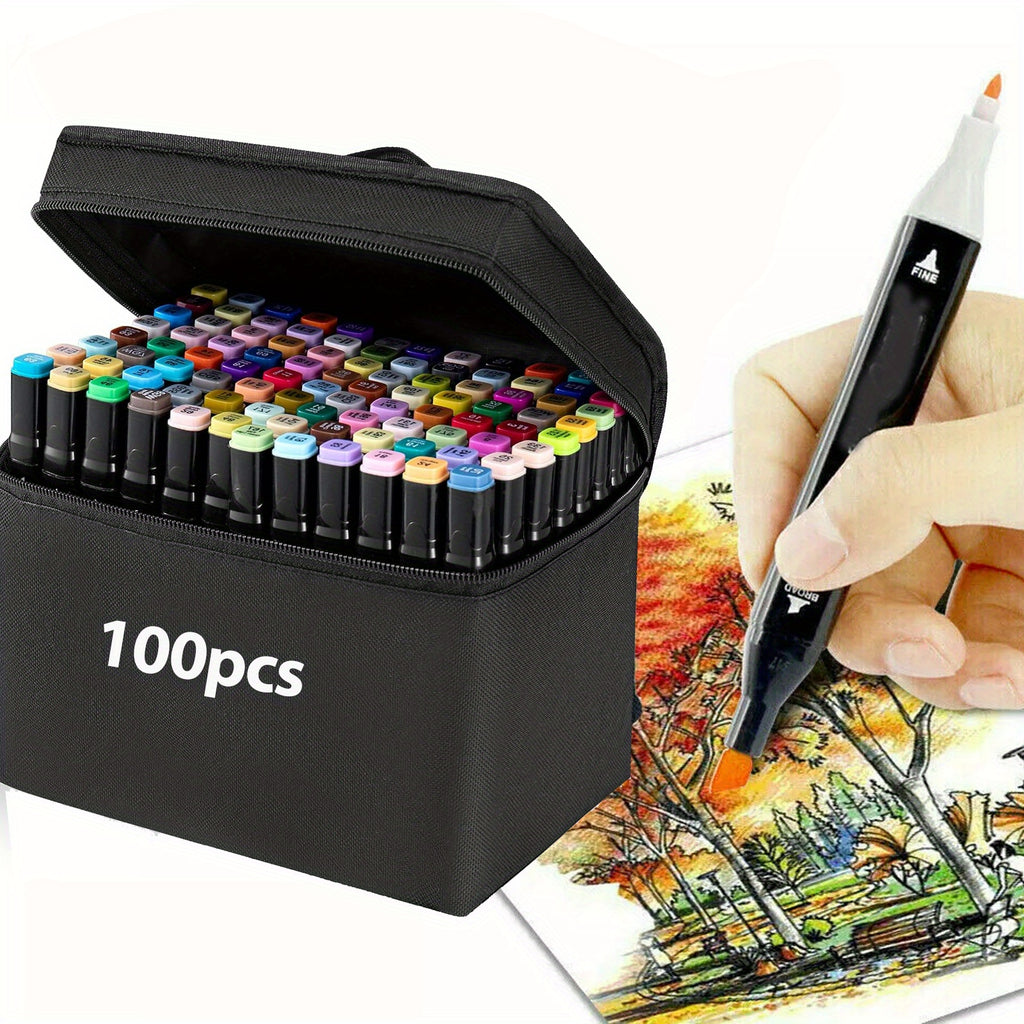 Art Supplie with Double-Ended Colouring Markers Colours Storage - 100 Colours option