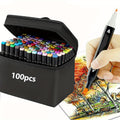 Art Supplie with Double-Ended Colouring Markers Colours Storage - 100 Colours option