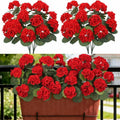 Artificial Flower with 36cm, Plastic, Geranium Flowers of UV-Resistant Silk Fake - Red option