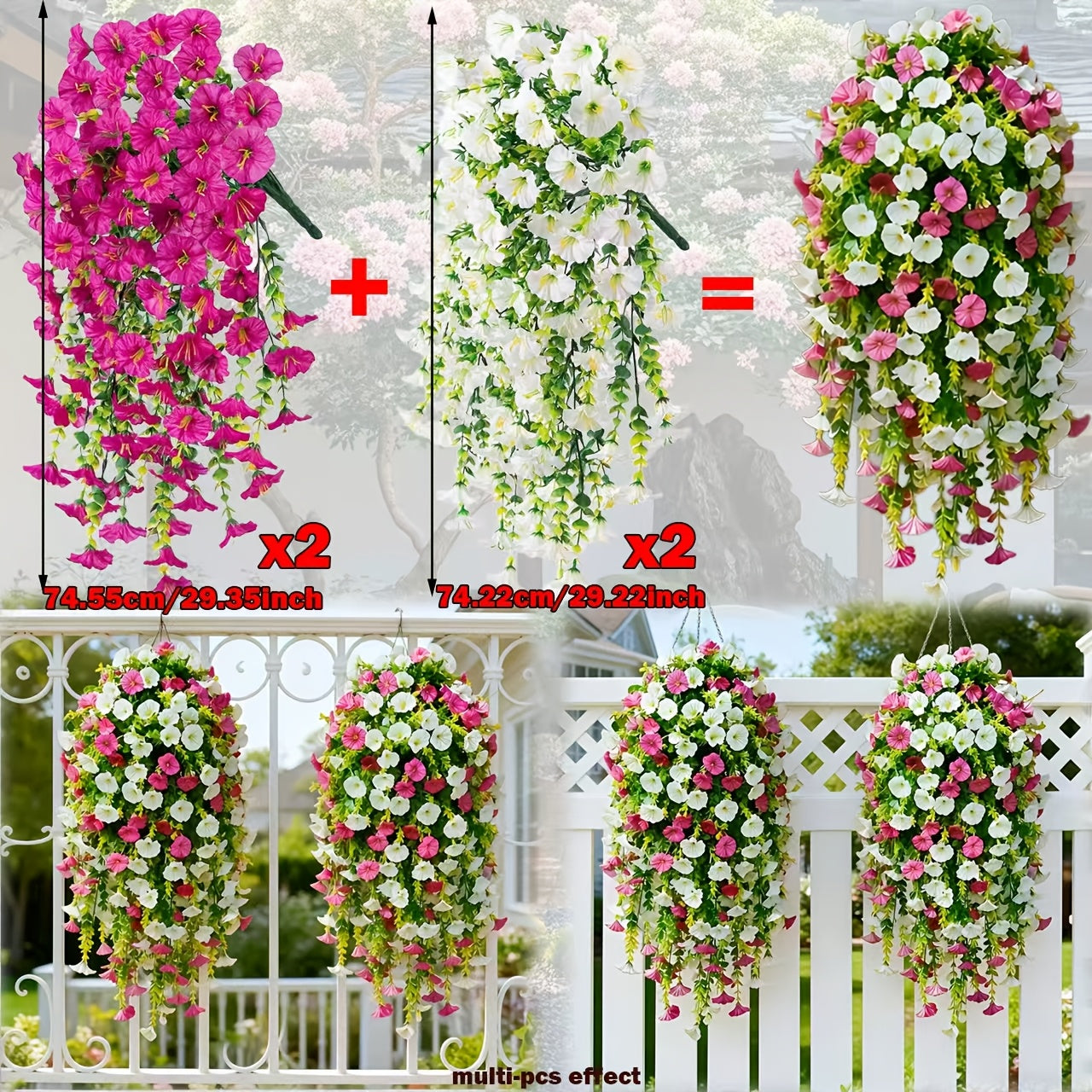 Artificial Flower with Plastic, 4 pieces = 2 red For Lotus + 2 white - product gallery image 11