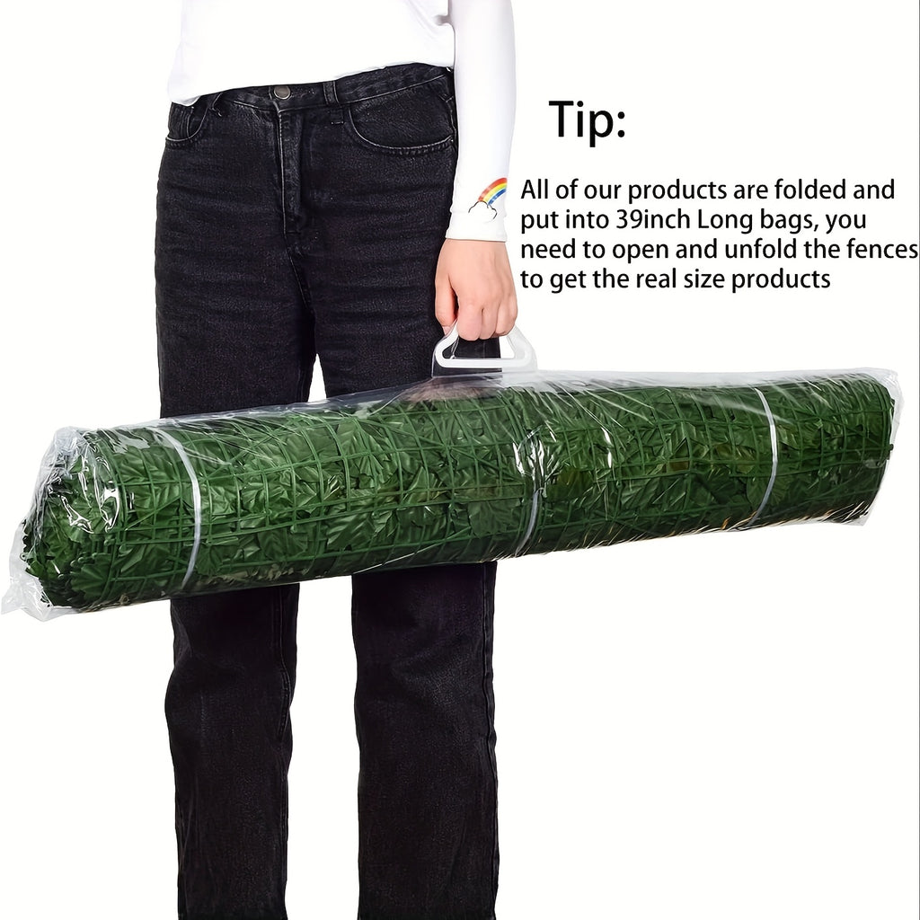 Artificial Hedge Panel with 3m, Ivy Privacy Fence Screen 3m Roll - Green 99.82 x 299.97 cm & Ties option