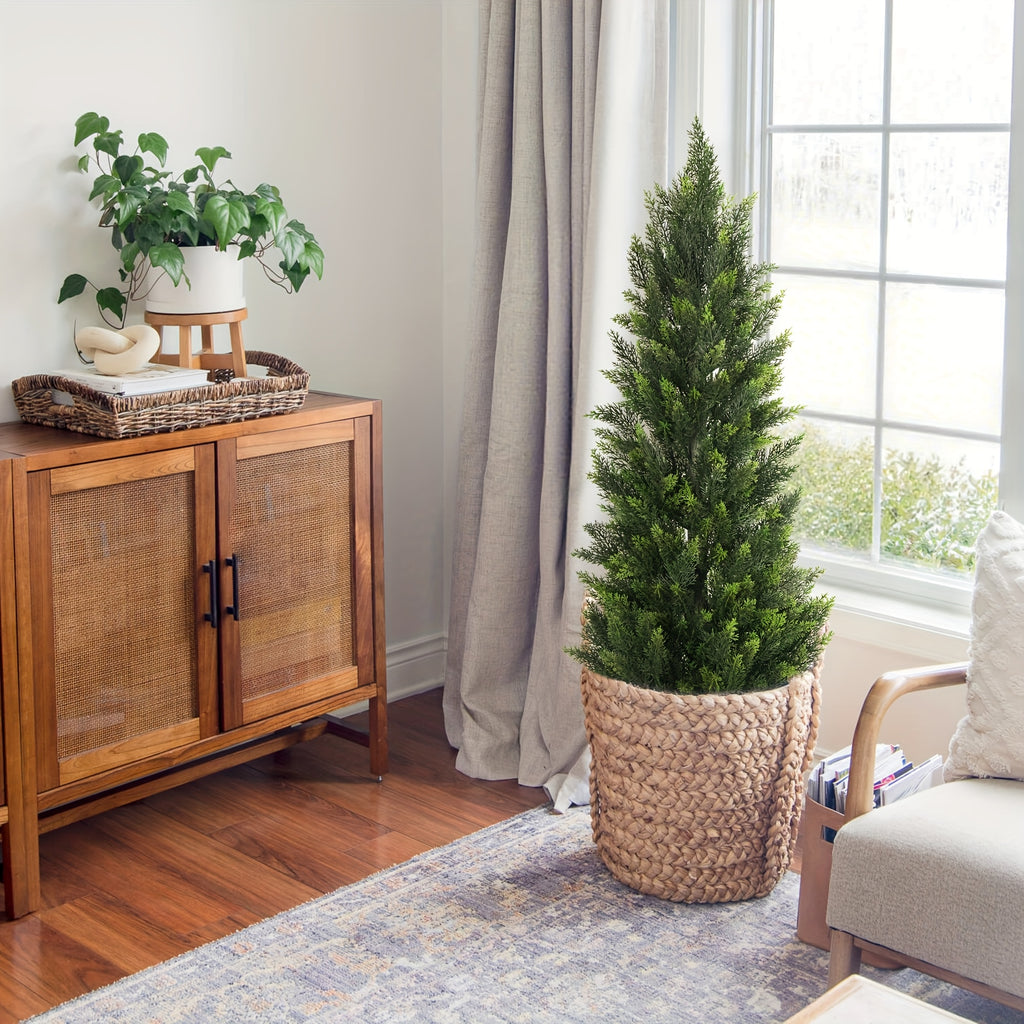 Artificial Tree with Cedar Trees in Pots of Realistic - product gallery image 3