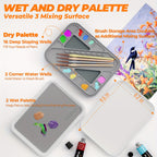 Artist Palette with Airtight, Acrylic, Stay Wet Miniature Acrylic Painting Tray - product gallery image 2