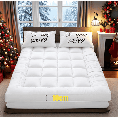 4As Mattress Topper 4 Inch/10cm 1100 GSM Heavy Fill Super Soft and Fluffy Hand Filled Single Double King Super King Box Stitched
