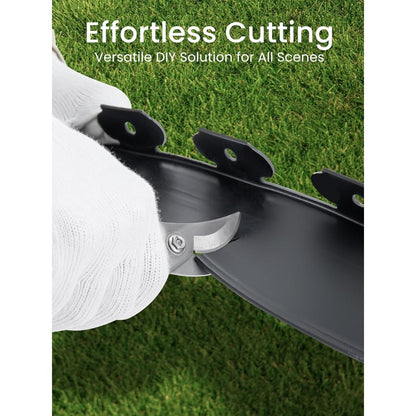 Garden Edging Borders 10m Landscape Edging Extra Tall 6cm High with 40pcs Stakes No Dig Garden Border Lawn Edging Mini Plastic Fence for Flowerbeds Grass (Black and Green)