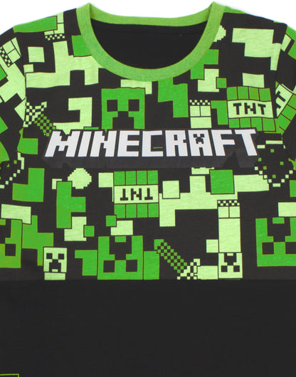 Minecraft Pyjamas for Boys | Kids Long or Short Bottoms Options & Gamer T-Shirt | Children'S Creeper PJ Set Merchandise Gifts 7-8 Years