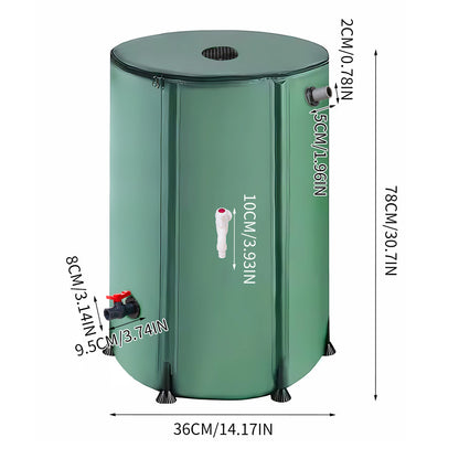 50L/100L/160L/200L Rainwater Collection Tanks, Portable Outdoor Water Tanks, Rainwater Collection System, Container Set with Filter Net and Overflow Device