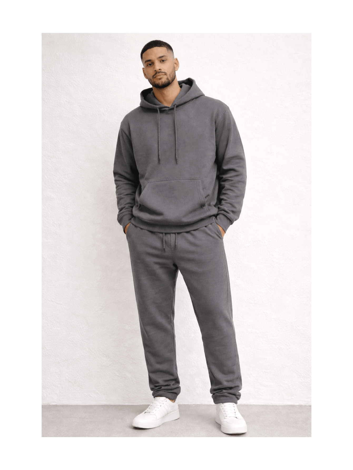 Men'S Outfit Two-Piece Set Featuring a Hooded Long-Sleeve Sweatshirt And Long Pants Solid Colour Knit Fabric Tracksuit, Regular Fit, Perfect Gift for Men, Daily & Outdoor Wear Large Pockets Matching For All Seasons S-XL