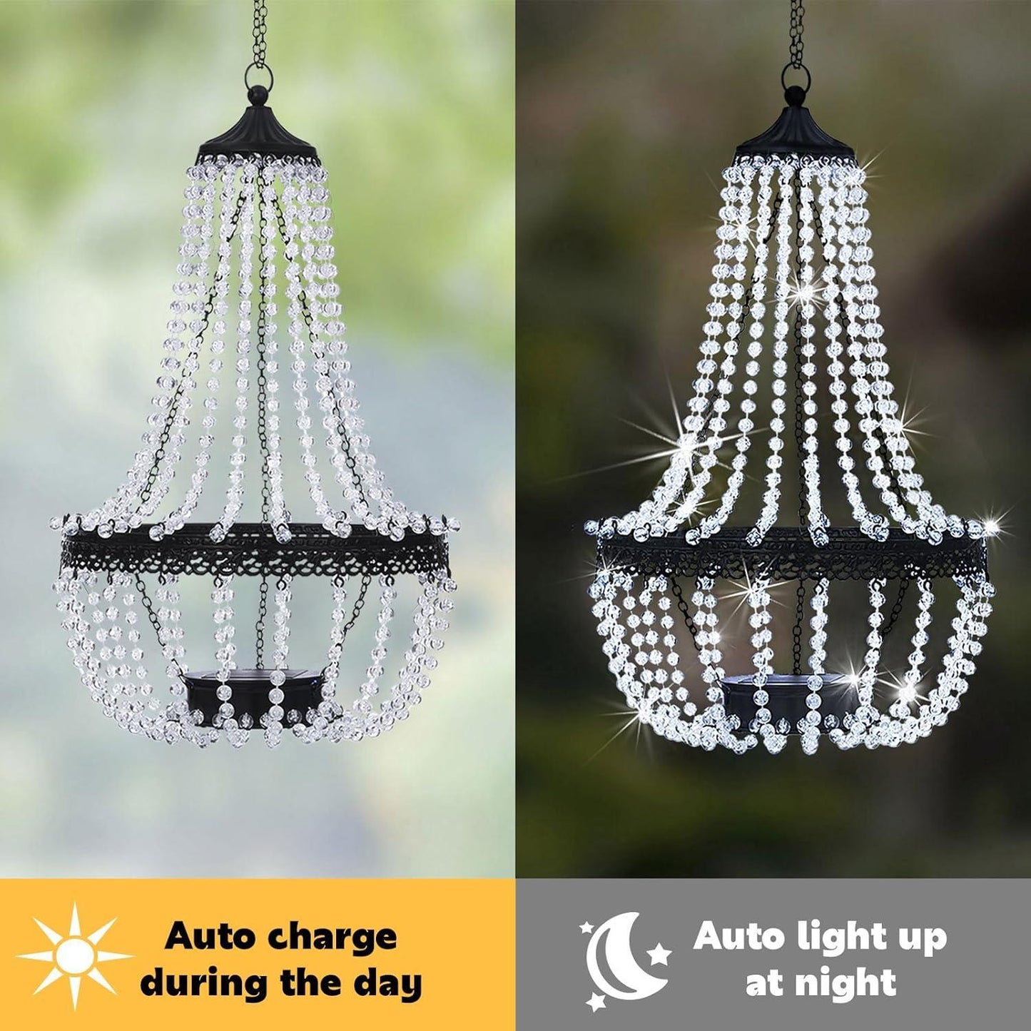 Solar Powered Artificial Floral Hanging Basket, Outdoor Garden Patio Lawn Décor, Brown Rattan Effect Planter with 80 LED Lights, Weatherproof with Hanging Chain, Beautiful Maintenance-Free Flowers for Landscape Lighting