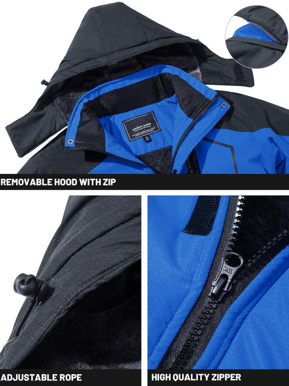Men's Winter Warm Jackets Fleece Lined Coats Hooded Thermal Outdoor Thick Jacket Heavy Sport Hiking Jogging Camping Fishing Climbing Traveling Skiing Snowboarding Casual Parka