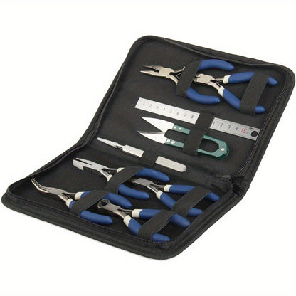 9Pcs Jewellery Pliers Set Jewellery Tool Set Pliers Tool Set Making Tools Chain Nose Pliers Wire Cutter Jewelry Pliers Craft Tools for Beading Jewelry Necklace Making