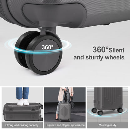 20/ 24/ 28 Inch Carry-On ABS Hard Shell Suitcase, 360° Spinner Wheels, TSA Lock, Lightweight Luggage for Travel