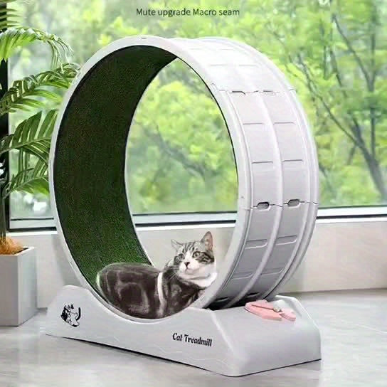 1pc Indoor Assembly Cat Roller Treadmill, Silent Fitness Cat Treadmill Wheel, Plastic Treadmill for Pet Cats, Easy to Assemble and Clean