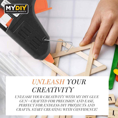 My DIY Mini Hot Glue Gun – Pack of 1 (100PCS) & Pack of 2 (200PCS) 7mm Glue Sticks for Crafting and Repairs, 10W Fast Heating Glue Gun with Built-in Safety Stand and Anti-Drip Nozzle